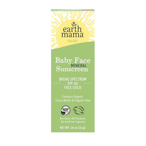 Earth Mama Baby Face Mineral Sunscreen Face Stick SPF 40 - Just $9.95! Shop now at The Pump Station & Nurtury