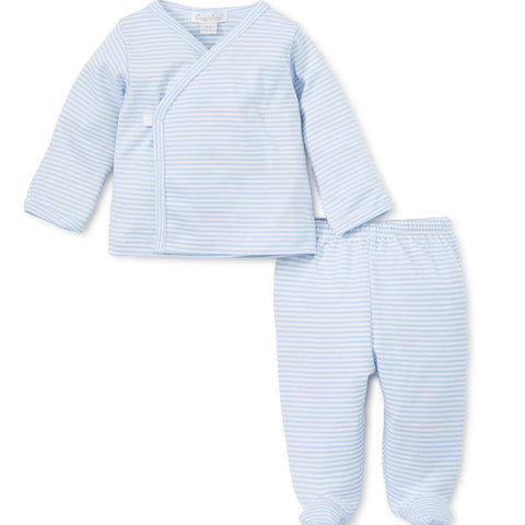 Kissy Kissy Simple Stripes L/S Cross Tee & Footed Pant Set - Just $39.95! Shop now at The Pump Station & Nurtury