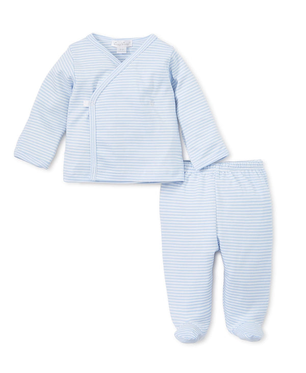 Kissy Kissy Simple Stripes L/S Cross Tee & Footed Pant Set - Just $39.95! Shop now at The Pump Station & Nurtury