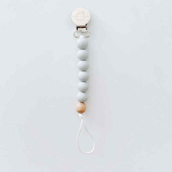 Sugar + Maple Pacifier + Teether Clip Silicone w/ 1 Beechwood Bead - Just $14.99! Shop now at The Pump Station & Nurtury