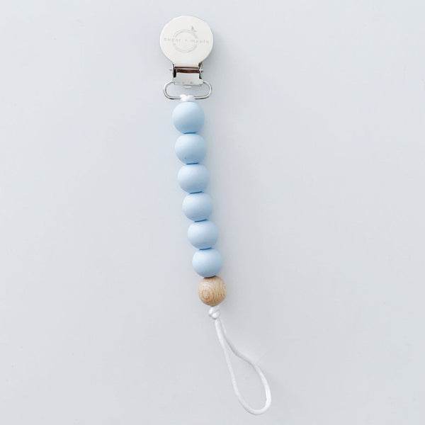 Sugar + Maple Pacifier + Teether Clip Silicone w/ 1 Beechwood Bead - Just $14.99! Shop now at The Pump Station & Nurtury