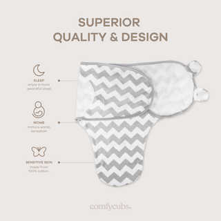 Comfy Cubs Easy Swaddle Blanket, 3 Pack