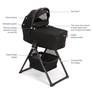 Nuna MIXX Series Bassinet + Stand Caviar/Chocolate - 2