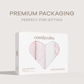 Comfy Cubs Muslin Swaddle Blankets, 4pk