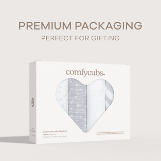 Comfy Cubs Muslin Swaddle Blankets, 4pk