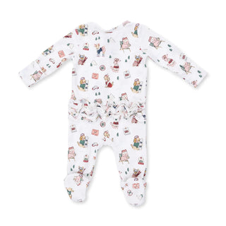 Angel Dear 2-Way Ruffle Back Zipper Footie F3 - 6