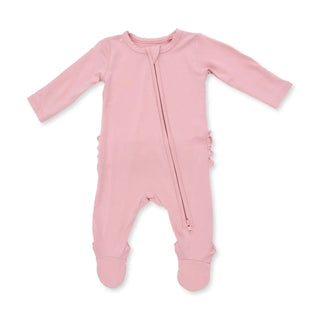 Angel Dear 2-Way Ruffle Back Zipper Footie F3 Mellow Rose / NB - 1