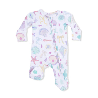 Angel Dear 2-Way Ruffle Zipper Footie S1 Beach Days / NB - 1