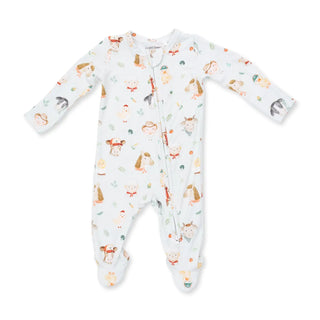 Angel Dear 2 Way Zipper Footie F2 Baby Farm Faces / NB - 2