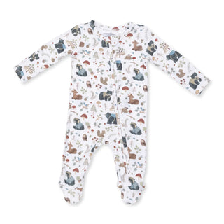 Angel Dear 2-Way Zipper Footie F3 So Woodland Animals Grn / NB - 3