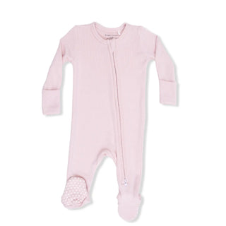 Angel Dear 2-Way Zipper Footie S1 Veiled Pink Ribbed / NB - 5