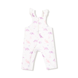 Angel Dear French Terry Ruffle Overall F3 Soft Dino Purple / 3-6M - 2