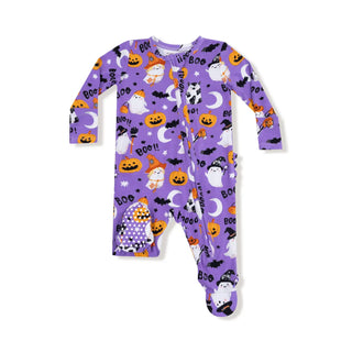 Angel Dear Halloween Glow In The Dark 2-Way Zipper Footie F2 GID Ghosts Ruffle Bk / NB - 2