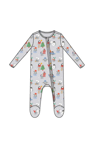Angel Dear Holiday 2-Way Zipper Footie F3 Holiday Penguins / NB - 12