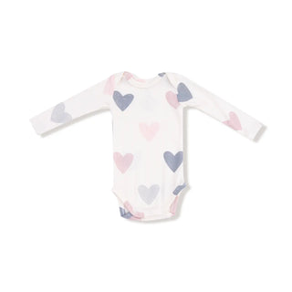 Angel Dear Lap Shoulder Modal Rib Bodysuit F3 Hearts / 0-3m - 1