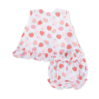 Angel Dear Ruffle Top & Bloomer S2 Strawberry Bliss / 3-6m - 1