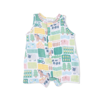 Angel Dear SL Shortie Romper S4 Patchwork Farm / 3-6m - 3