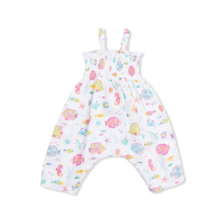 Angel Dear Smocked Romper S2 Sunny Coral Reef Fish / 3-6M - 1