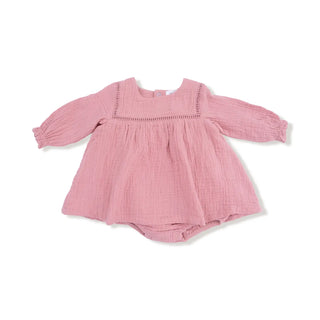 Angel LS Muslin Bubble with Skirt F3 rose elegance / 3-6m - 1