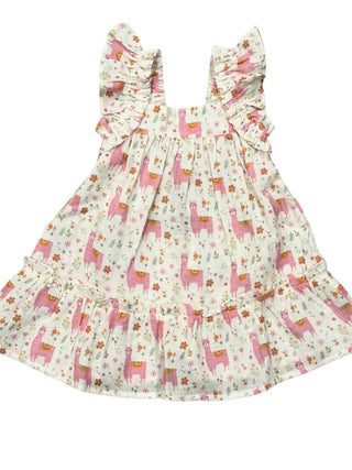 Babysprouts Drop-Waist Peplum Dress S2 Llamas / 6-12M - 1