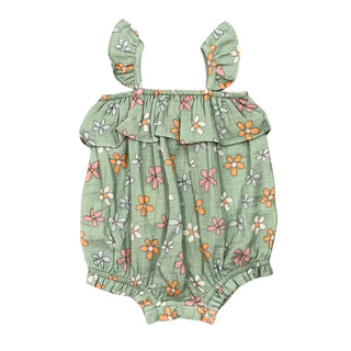 Babysprouts Gauze Bubble Romper S2 Sketched Daisy / 0-3M - 2