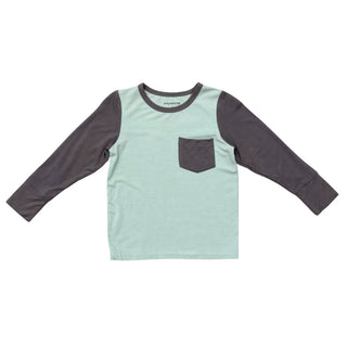 Babysprouts Long Sleeve Colorblock Pocket Shirt F1 Tornado Gray / 3-6M - 1