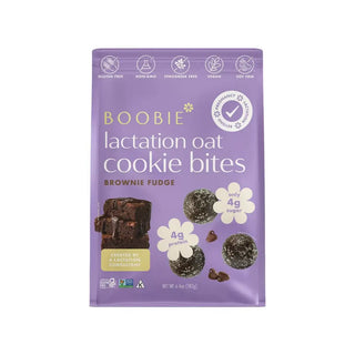 Boobie Lactation Oat Cookie Bites - 6 oz Brownie Fudge - 4
