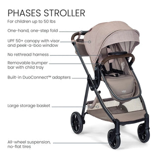 Britax Phases Travel System with Arbor Infant Car Seat + StayTight Base - 13