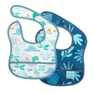 Bumpkins Starter Bib 2pk Dinosaur & Blue Tropic - 4