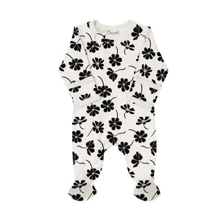 Coccoli Modal Zipper Footie F1 Flowers OatMilk / 1M - 3