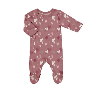 Coccoli Modal Zipper Footie F1 Hearts / 1M - 7