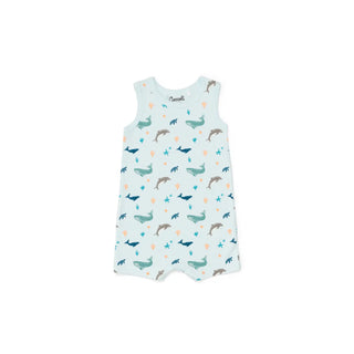 Coccoli Organic Cotton Modal Romper S2 Ocean Life Blue / 1M - 1