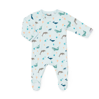 Coccoli Organic Cotton Modal Zipper Footie S2 Ocean Life Blue / 1M - 2