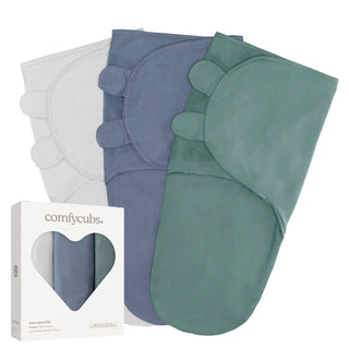 Comfy Cubs Easy Swaddle Blanket 3 Pack Small (0-3 Months) / Stone/Nomadic Blue/Azul - 4