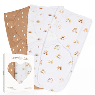 Comfy Cubs Easy Swaddle Blanket 3 Pack Small (0-3 Months) / Rainbow Bohemian - 2