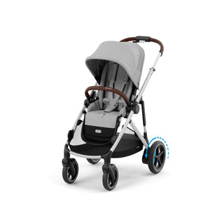 Cybex e-Gazelle S Electronic Assist Single-to-Double Stroller Silver Frame with Stone Grey Seat - 15