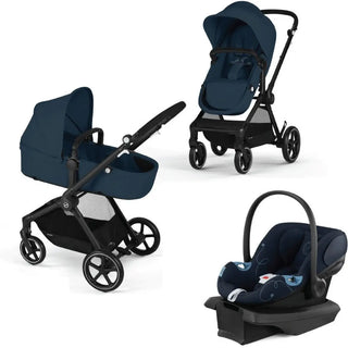 Cybex EOS Stroller + Aton G Infant Car Seat Travel System Black Frame/Ocean Blue - 9