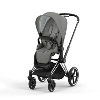 Cybex Priam4 Stroller | The Pump Station - Chrome/Black + Soho Grey Seat Pack 15