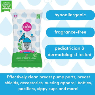 Dapple Baby Breast Pump Cleaner Wipes Fragrance Free 25ct - 3