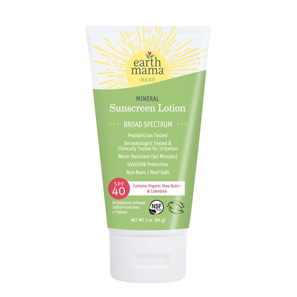 Earth Mama Baby Mineral Sunscreen Lotion 3oz SPF 40 - Just $14.95! Shop now at The Pump Station & Nurtury