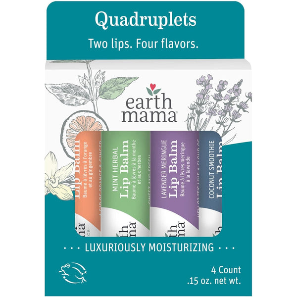 Earth Mama Lip Balm Quadruplets - 4 pack - Just $11.95! Shop now at The Pump Station & Nurtury