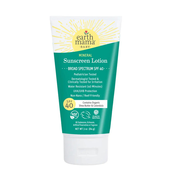 Earth Mama Baby Mineral Sunscreen Lotion 3oz SPF 40 - Just $14.95! Shop now at The Pump Station & Nurtury