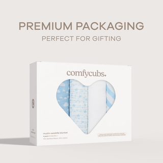 Comfy Cubs Muslin Swaddle Blankets, 4pk