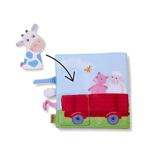 HABA Down On the Farm Soft Book with Cow Puppet - 3