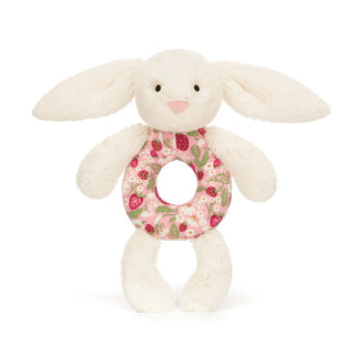 Jellycat Blossom Cream Bunny ’Berry’ Ring Rattle - 1