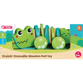JTC Cruisin’ Crocodile Wooden Pull Toy 12m+ - 1