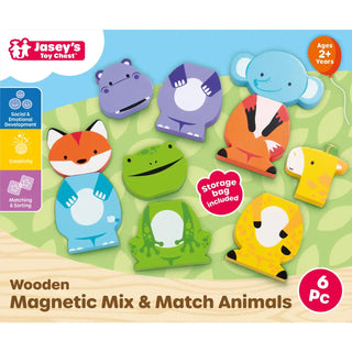 JTC Wooden Magnetic Mix & Match Animals 2yr + 1