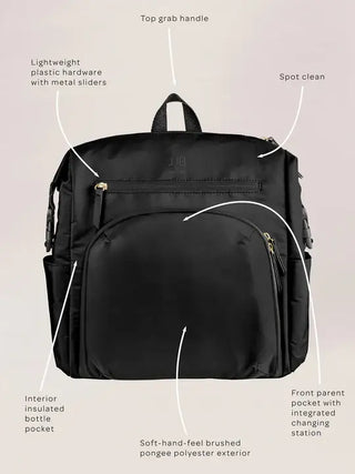 JuJuBe Modern Backpack Diaper Bag - Black Black - 3
