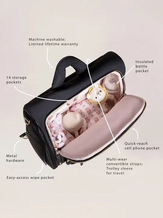 JuJuBe Satchel Diaper Bag Black - 2