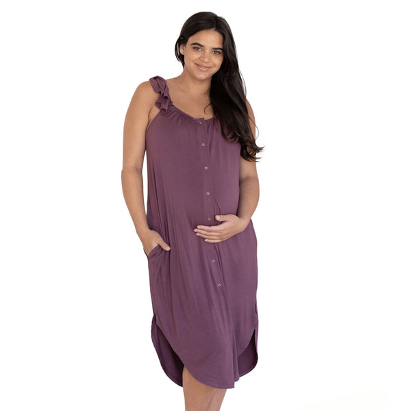Kindred Bravely Ruffle Strap Labor & Delivery Gown | Pump Station & Nurtury
